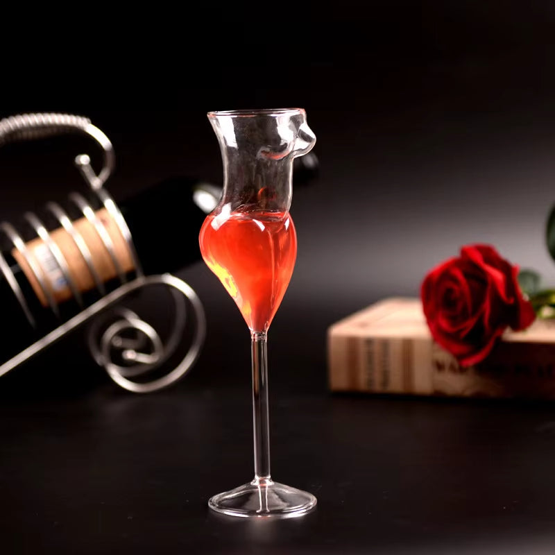 Creative Cocktail Glass Girl Body Shape Glass Cup Glass Wine Goblet Glass Champagne Borosilicate Beauty Goblet Cup