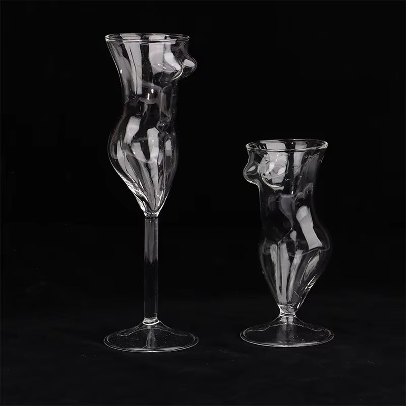 Creative Cocktail Glass Girl Body Shape Glass Cup Glass Wine Goblet Glass Champagne Borosilicate Beauty Goblet Cup